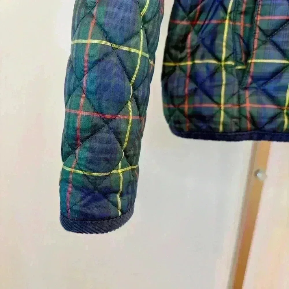 Ralph Lauren Girls Plaid Quilted Jacket Sz L Multicolor Casual Winter Fall Warm